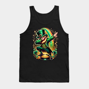 St Patricks Day Dabbing Leprechaun Boys Girls Men Dab Dance Tank Top